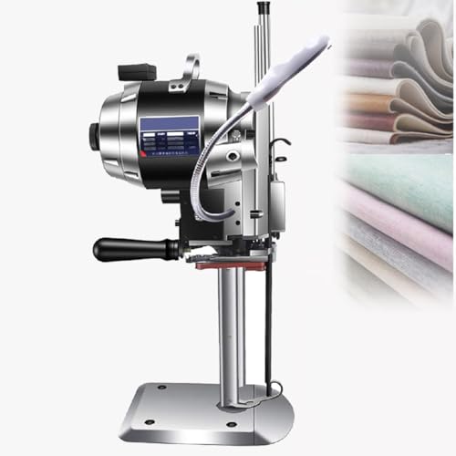 IYUESQ Cortadora de Tela Industrial, cortadora de Tela eléctrica Vertical con Cuchilla Recta, con luz LED, Cuchilla de Afilado automático, para Tela, Ropa, Cuero y Papel, 8 Pulgadas