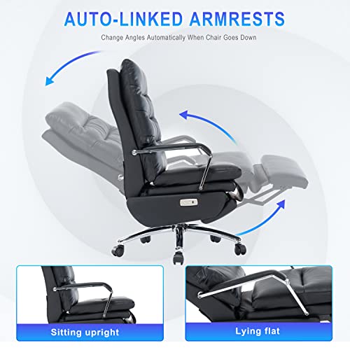 Hesl Electric Power Office Chair, Reclining Office Chair With Footrest, Big And Tall Office Chair With Auto-Linked Armrests, Heavy Duty Office Chair 500 Lb Capacity #TOP4