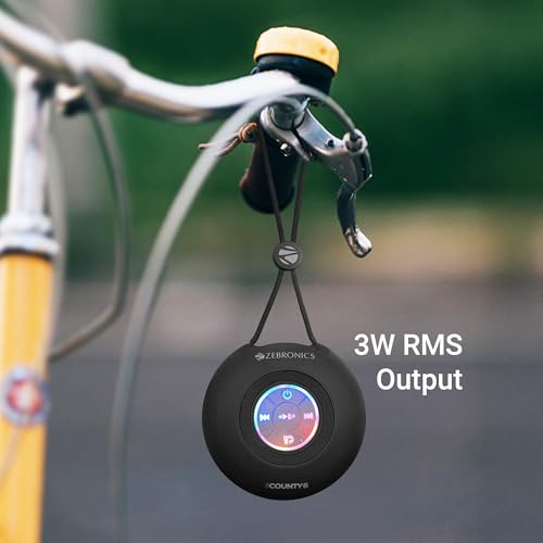 ZEBRONICS County 6 Portable Bluetooth Speaker, 3 Watts, Upto 12 Hours Playback, BTv5.3 | TWS, Multicolour LED, Call Function, Compact Design, Carry... - Image 2