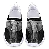 Kuiaobaty Slip-On Trainer 3D-Druck Elefant Unisex Freizeit Sneaker Komfort Wanderschuh Tiere Laufschuh Outdoor Clogs