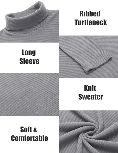 Image of COOFANDY Men's Ribbed Turtleneck Sweater Casual Basic Long Sleeve Knitted Pullover Sweater