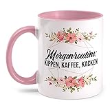 Fashionalarm Taza de rutina matutina basculante, café caca por ambos lados,...