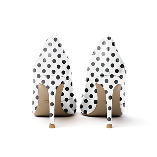 YODEKS Women's High Heel Pumps, Round Toe Slip on, D'Orsay for Work Casual Daily Life Party Dress Shoes 6