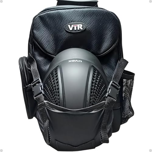 Mochila Hípica Porta Capacete e Bota Preta VTR Bolsa para Hipismo com Compartimentos, Resistente, Impermeável e Espaçosa Monstaria Preto