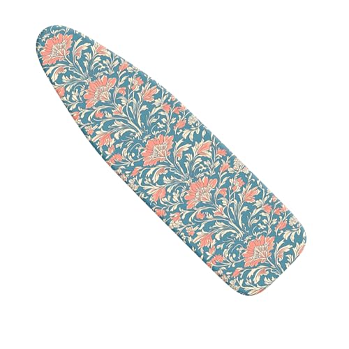 Image of Ironing Board Cover 15x54 Inch- Standard Cotton Cover with Strong Elastic Edge & Stain Resistant Surface (Blue Flower, 15 inch x 54 inch)