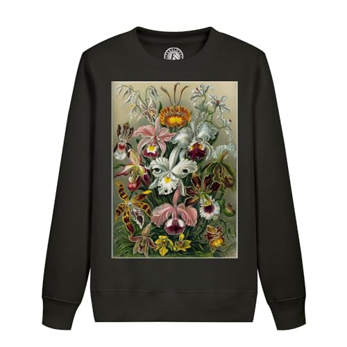 Sweatshirt enfant planche orchidée et fleurs de style botanique