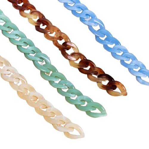 Image of SATRA TRADERS Matt Translucent Acrylic Chains for Jewelry Making, Handbags, Sunglasses, Crafts & DIY Projects | Size : 16mm | Qty : 1mtr | AC08 | Blue