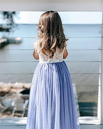 Image of Topmaker Flower Girl Dress for Toddler Baby Girls,Lace Tulle Dress for Wedding,Birthday Party,Photoshoot,Special Occasion