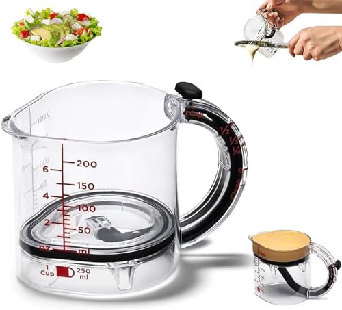 Adjustable Measuring Cup, 4 in 1 Measuring Cup, Push Measuring Cups, Multi-Function Design with Scraper Seal, Space-Saving & Easy to Clean, Perfect for Cooking & Baking. (1PCS)