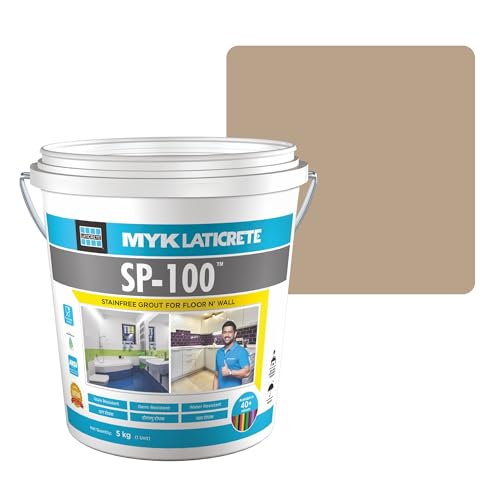 Image of MYK LATICRETE SP-100 Premium Epoxy Grout (61-Parchment, 5KG)-Stain & Germ Resistant & Water-Resistant-Food Grade CFTRI Certified Epoxy-Grout-Home, Kitchen & Bathroom-Floor & Wall Tile Joints