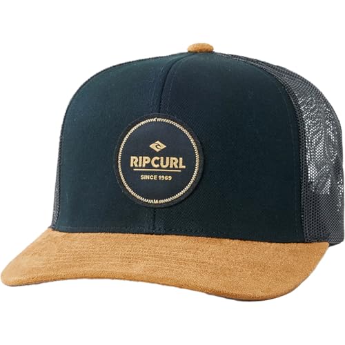 Rip Curl Herren Icons Trucker Hat, Mesh Back Cap Snapback for Men, Adjustable Hut, Schwarz/Hellbraun 243, Einheitsgröße