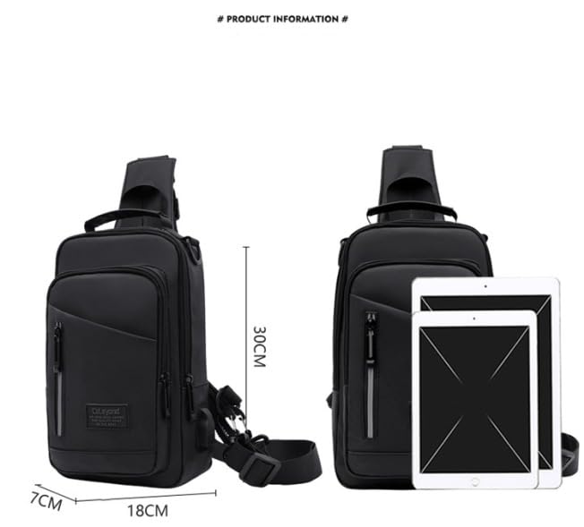 Image of Handcuffs Unisex Crossbody Sling Bag Waterproof Polyester Slim Chest Backpack Men's Shoulder Bag Leisure Travel Handbag Hard Shell Anti-Theft Chest Bag