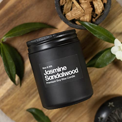 Candles For Men, Sandalwood Candles, Jasmine Candle, Soy Scented Candles For Home Scented, Black Candles, Mens Candle For Home, Man Candles, Masculine Candle, Aromatherapy Non Toxic Candles – 9Oz #TOP3