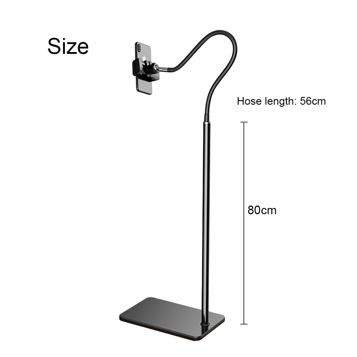 Soporte for teléfono de Piso con Cuello Cisne más Fuerte(Black)