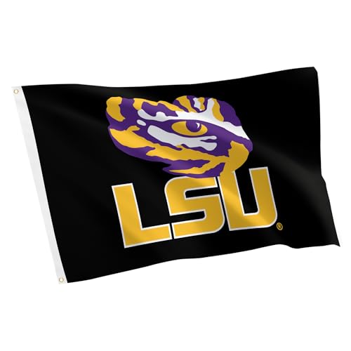 Bandera de Tigers Geaux LSU de poliéster resistente con ojales para colgar en pared