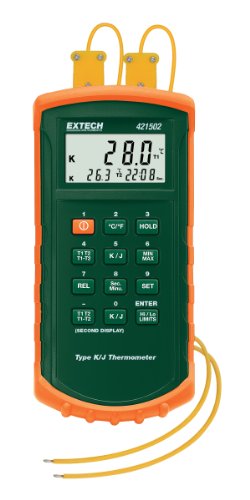 Extech 421502 Type J/K Dual Input Thermometer with Alarm