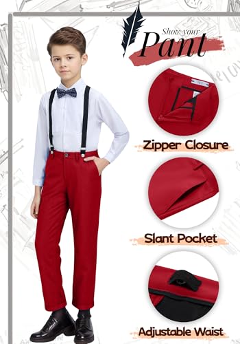 Image of YuanLu Boys Suit Dress Clothes Ring Bearer Outfit Homecoming Dresses Boy Vest and Pants Set for Kids Wedding Tuxedo Suits