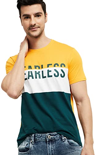 Image of Max Men Colourblocked Crew Neck Regular Fit Tshirt