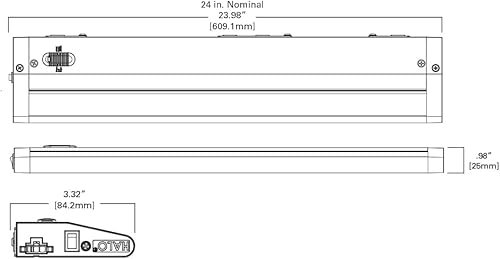 Miniatura 4 de HALO Serie HU11 de 24 pulgadas. Luz LED integrada negra seleccionable para debajo del gabinete