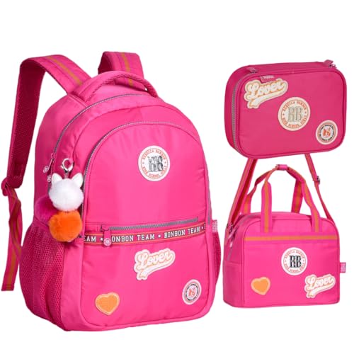 Kit Escolar Mochila De Costas Lancheira Térmica Estojo Box Rebecca Bonbon (Rosa)