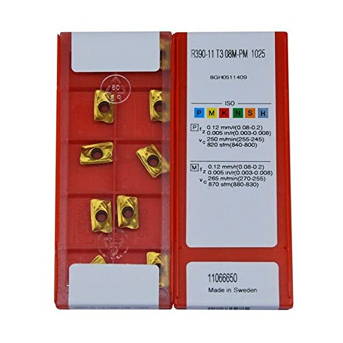 10pcs Lama per Utensili R390-11T308M-PM 1025 Carburo Ad Alta per Forza Presa Tornio Inserto