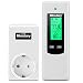Produktbild Thermostat Heizung, wireless Raumthermostat Digital mit Steckdose, Steckerthermostat mit Fernbedienung LCD-Display Temperatursensor und Memory-Funktion heizung & kühlmodus