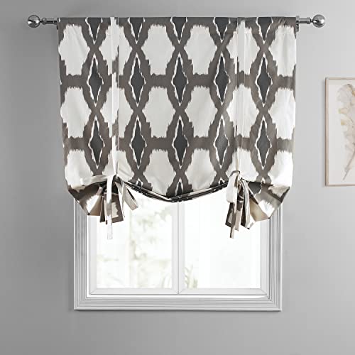 Image of HPD Half Price Drapes Room Darkening Tie Up Curtains 46 X 63 Inch Sorong Printed Cotton Window Roll Up Balloon Curtain for Living Room, Kitchen PRTW-TUD22-63 (1 Panel), Sorong
