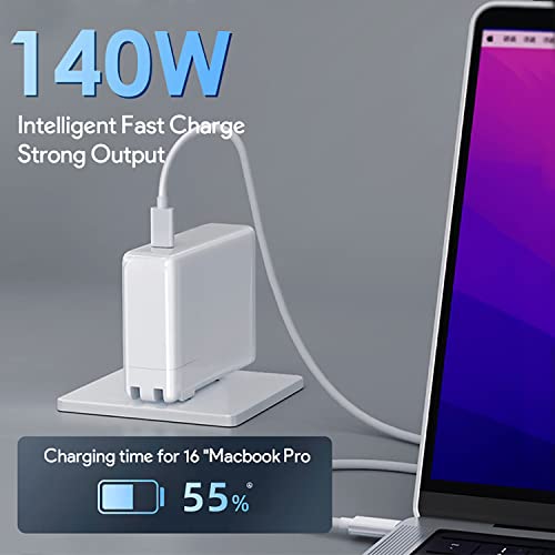 Image of 140W Mac Book Pro Charger, Fast Charger Power Adapter for Mac Book Air /Pro with 6FT C to C Cable Compatible with MacBook Pro /Air 16 /15 /14 /13Inch /M1 /M2 /M3 /M4 /M5 /iPad Pro 2026 /2025 /2024 and USB C Device