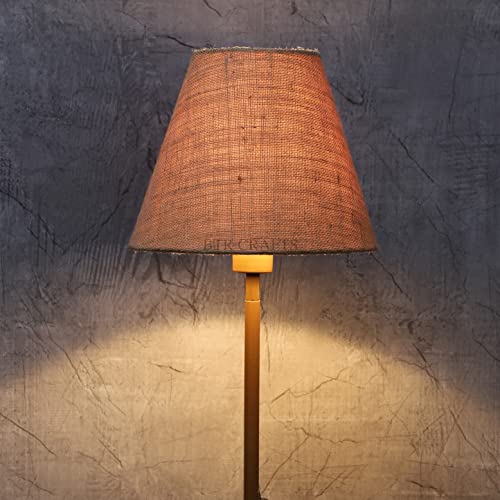 Image of Asian BTR Crafts 10 inch Inches, Small-Medium, Conical Lamp Shade, Cotton Fabric, Natural Jute Color
