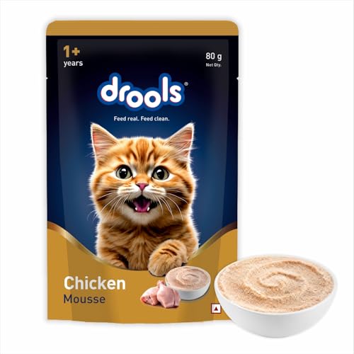 Image of Drools Adult Cat Wet Mousse 80g | Chicken | High Protein | Supports Hydration & Easy Digestion | Grain Free | No Artificial Additives | Enriched with Vitamins & Antioxidants