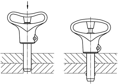 Pernos de bloqueo de bolas para cambiar componentes rápidamente con dimensiones 6x30 mm 4