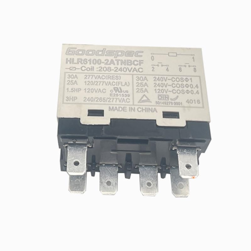 HLR6100-2ATNBCF 208-240VAC 30A 277VAC 6-Pin Compressor Power Relay