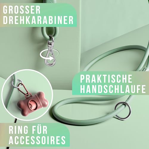 ne&no® Hundeleine 1,5 m Loft Design, schmutz- & wasserfest, Führleine für Hunde, Dog Leash, grün