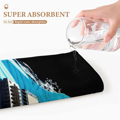 Serviette de bain super douce bleu haute absorption pour la douche et sport - 4