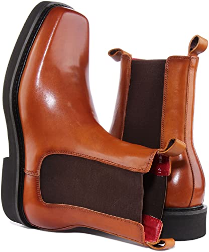 Damien Lace Up Squartoe High Chelsea (Size 10, Tan)4