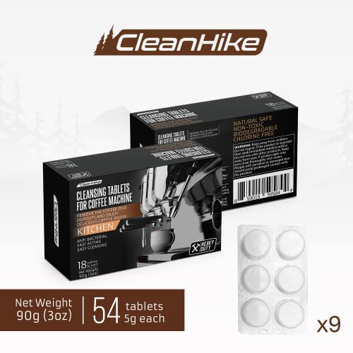 Cleanhike Espresso Machine Cleaning Tablets - (54 Tabs, 3 Boxes) For Breville, Jura, Miele, And Universal Coffee Machine For All Brands - Heavy Duty Professional Coffee Grease And Residue Cleaner For Baristas #TOP3