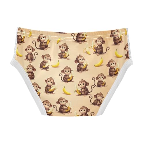 CHIFIGNO Boys Underwear Cotton Briefs Breathable Printed Toddler Boys Underwear Briefs, Cute Cartoon Monkeys Bananas2