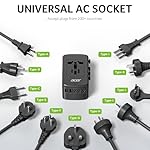 Acer Universal Travel Plug Adapter - International Power Adapter with 5 USB Ports (3 USB C) 5.8A, Worldwide Outlet Charger for USA to European UK France Germany Spain, Type C/E/F/G/I/L/A, Black - Image 4