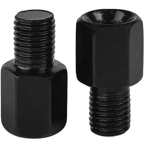 Adaptadores de rosca de espejo para motocicleta M8-M10, Convertidor de rosca M8 a M10 para retrovisores, Rosca superior giro Izquierda, Rosca inferior giro derecha, Negro, 2 uds