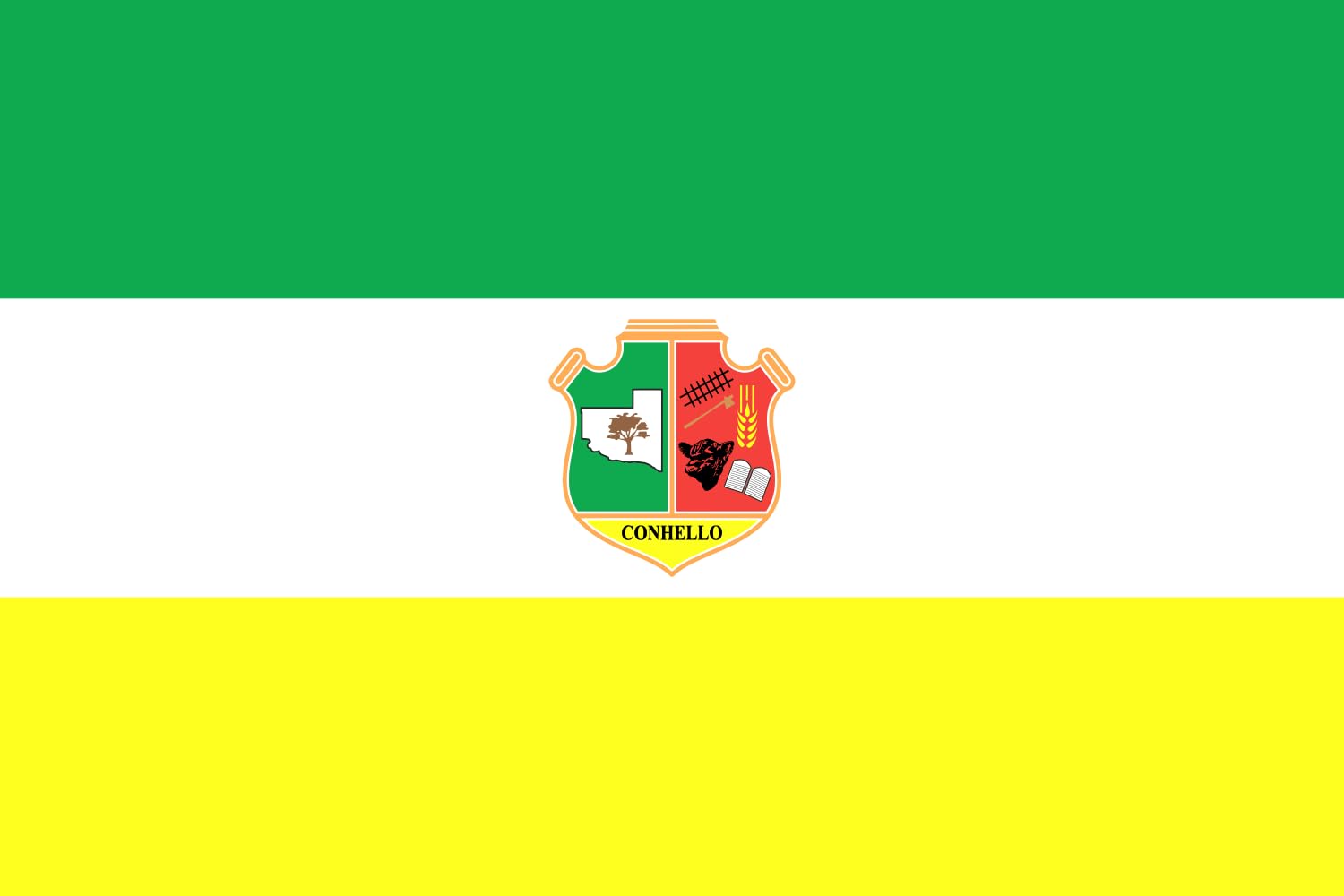 Drapeau de Conhello La Pampa Argentine grand format en polyester résistant