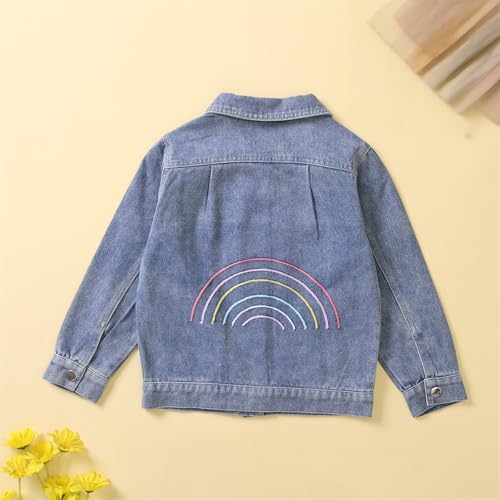 Kids Girls Button Down Denim Jackets Long Sleeve Lapel Retro Washed Coats Fall Fashion Y2k Streetwear With Pockets2