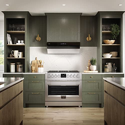 Pacific Side Suction Under Cabinet Ducted Range Hood 30 Inch - 1200Cfm 4-Speed Powerful Wall Mount Kitchen Vent Hood - Electric Stainless Steel, Ultra Quiet, Touch Control, Led Lights Pq6830Ab #TOP6