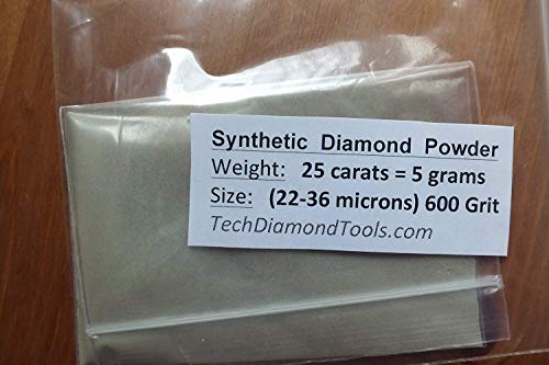 Techdiamondtools Diamond Powder For Polishing Glass Quartz Marble Rock Jewelry Stone Windshield Travertine Gemstone 600 Grit – 22-36 Microns - 50 Carats = 10 Grams Usa Made Scratch Remover #TOP6