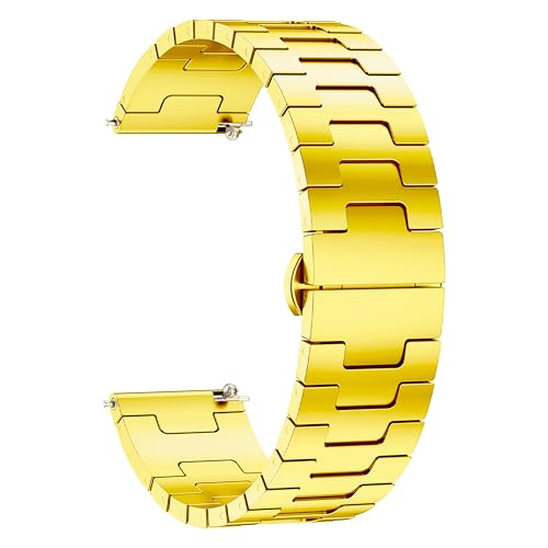Image of ACM Watch Strap 20mm compatible with Compaq Q Watch Smartwatch | Metal Stainless Steel Belt Luxury Band