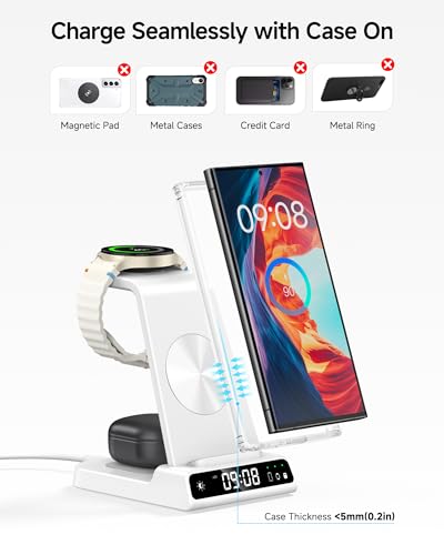 Image of 3 in 1 Wireless Charger for Samsung Galaxy S26 Ultra, Galaxy Watch 8, Buds
