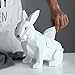 Posągi rzeźba figurki statuetki, geometryczny biały królik pudełko na chusteczki projekt kreatywny vintage figurki zwierząt dzieło sztuki dekoracje świąteczne do domu szafka pod telewizor salon ozdoby posągi