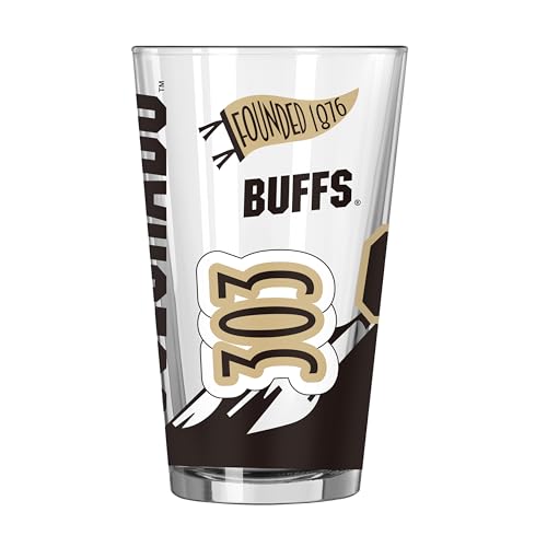 Image of Logo Brands NCAA 16 oz Pint Glass - Durable Glass With Bold Team Color- Chip-Resistant Rim Drinkware For Fans, Tailgates, Home Bars & Everyday Use