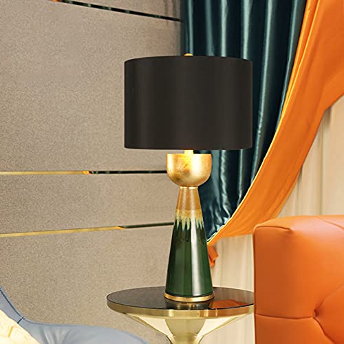 Lampe de table créative moderne avec structure céramique et tissu haut de gamme