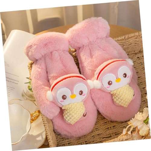 Homoyoyo 1pair Cartoon Penguin Plush Mitts Cute Warm Decorative Gloves for Boys and Girls and Adults for Cold Weather and Fun Style3