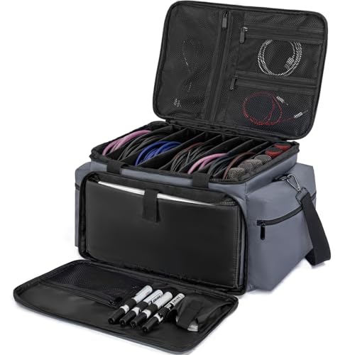 Image of AKOZLIN Cable File Bag with Dividers for Sound Instrument Accessories